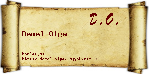 Demel Olga névjegykártya